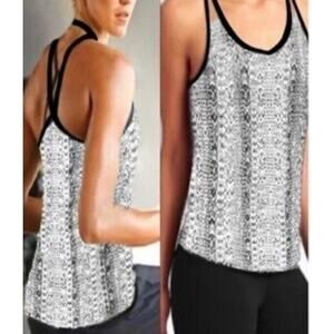 Athleta Style 982927 Women's Size XS Black & White Snakeprint Limitless Tank Top